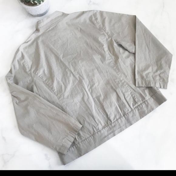 PL Eileen Fisher Taupe Cotton Bomber Jacket - Picture 7 of 8